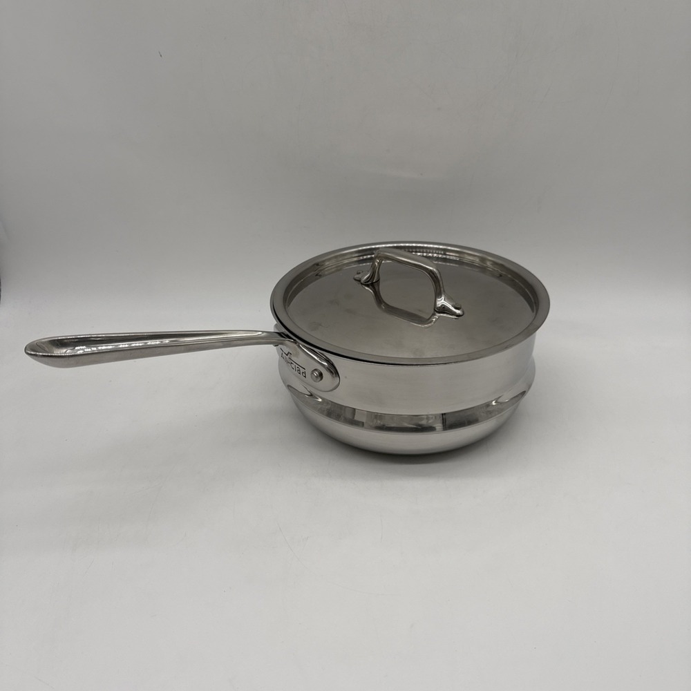 All-Clad Stainless Steel Steamer Strainer Basket Insert w/ Lid ~8"
